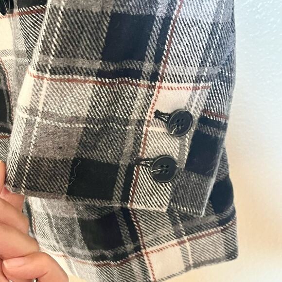 VICI Collection Plaid Peacoat in Black Multi Small - Picture 6 of 8